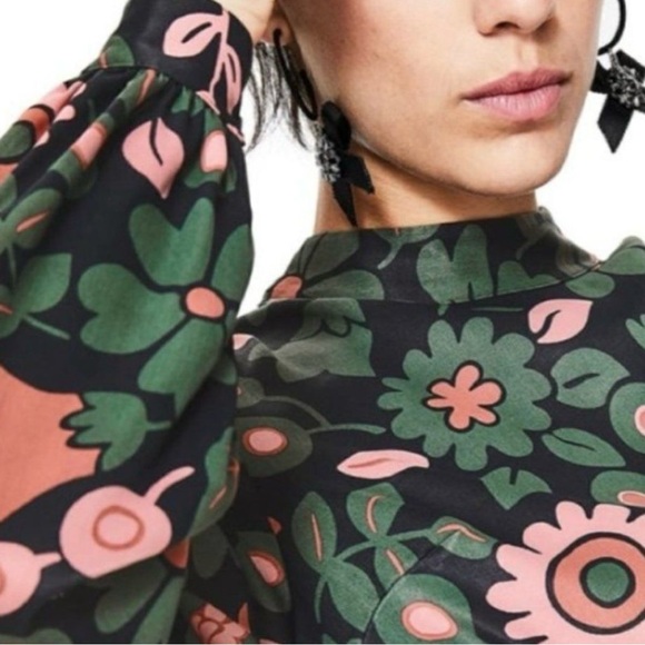 *NWT* BODEN Christobel Long Sleeve Shift in Black Floral Multi — 6 - Picture 2 of 6